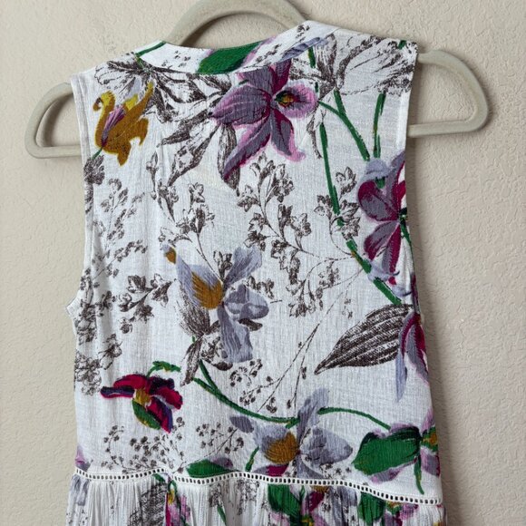 Anthropologie Nia Boho Floral Tunic Button Front Top - Picture 12 of 13